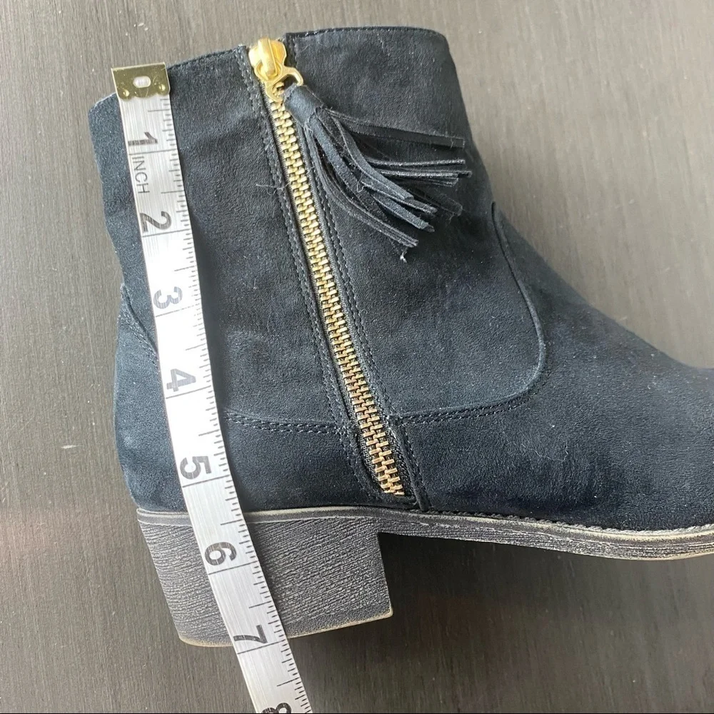 DIBA Side Zipper Tassel Black Bootie Boot